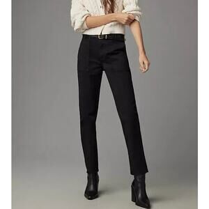Pilcro Utility Slim Straight Leg Pants Size 28 Black Cotton Stretch Anthopologie